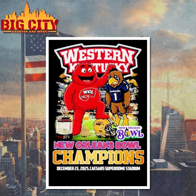 Western Kentucky New Orleans Bowl Champions 2025 Mascot Vintage shirt