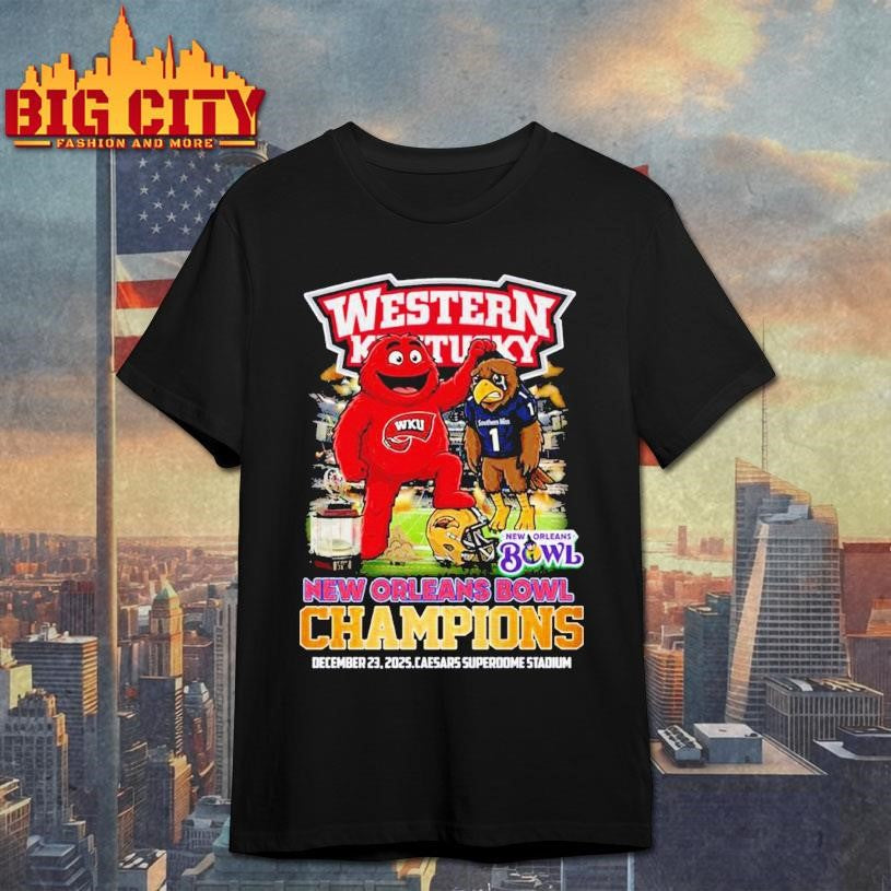 Western Kentucky New Orleans Bowl Champions 2025 Mascot Vintage shirt