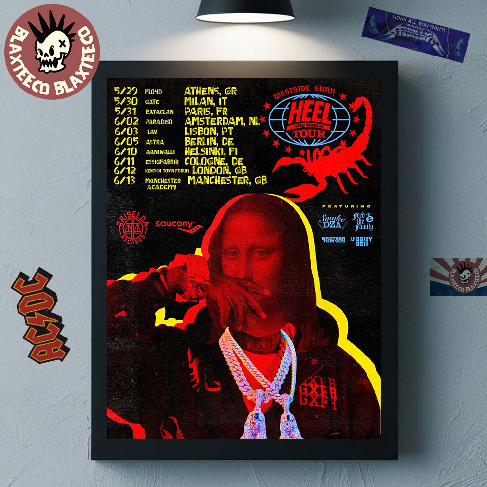 Westside Gunn Heel The World Tour 2026 Europe And UK Schedule Dates Home Decor Poster Canvas