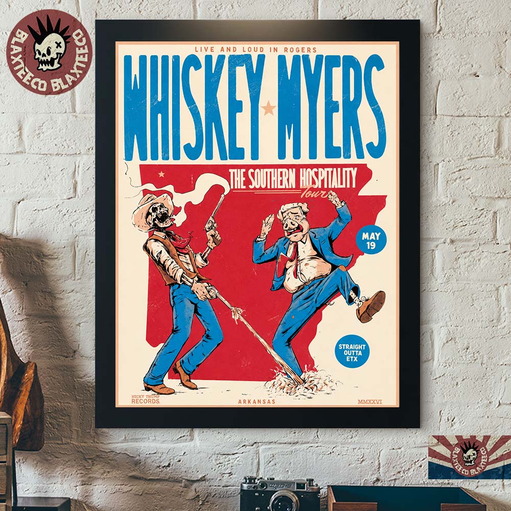 Whishey Myers Arkansas 2026 The Southern Hospitality Tour Poster On May 19 2026 Home Decor Poster Canvas