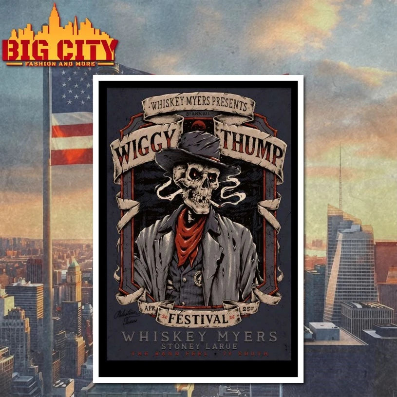 Whiskey Myers Apr 25 2026 8th Annual Wiggy Thump Festival Palestine TX Poster shirt