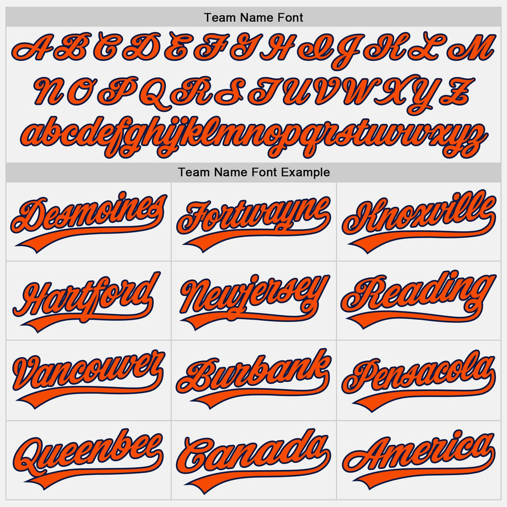 Custom White Navy Pinstripe Orange Authentic Baseball Jersey