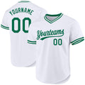 Custom White Kelly Green Authentic Throwback Baseball Jersey