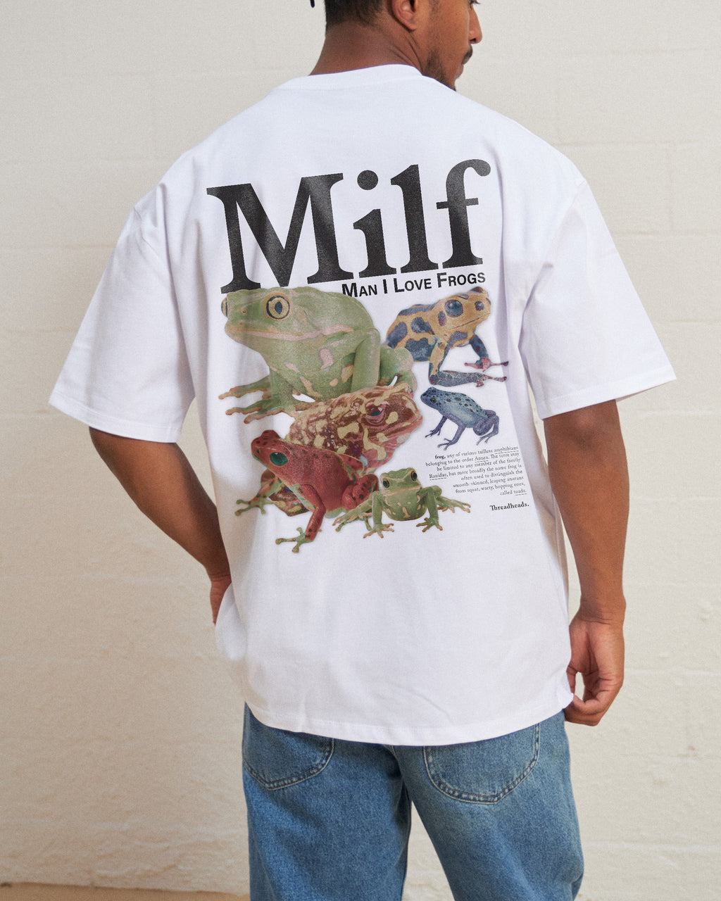 Man I Love Frogs Front and Back Oversized Tee