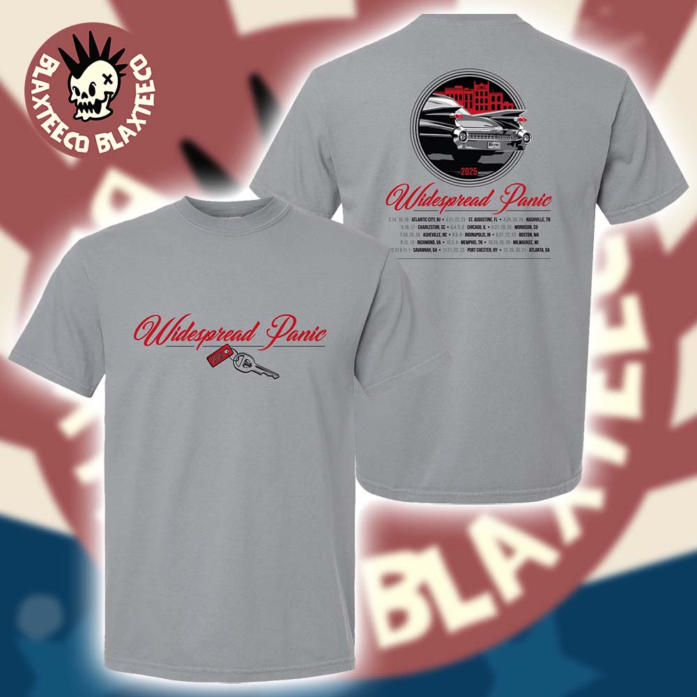 Widespread Panic 2025 North American Tour Merch Tee The Car Key Art Two Sided T-Shirt