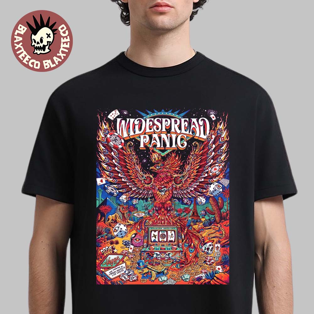 Widespread Panic Las Vegas NV 2026 Merch Tour Poster On May 8 9 10 2026 The Phoenix Art By Juan Ma Orozco T-Shirt