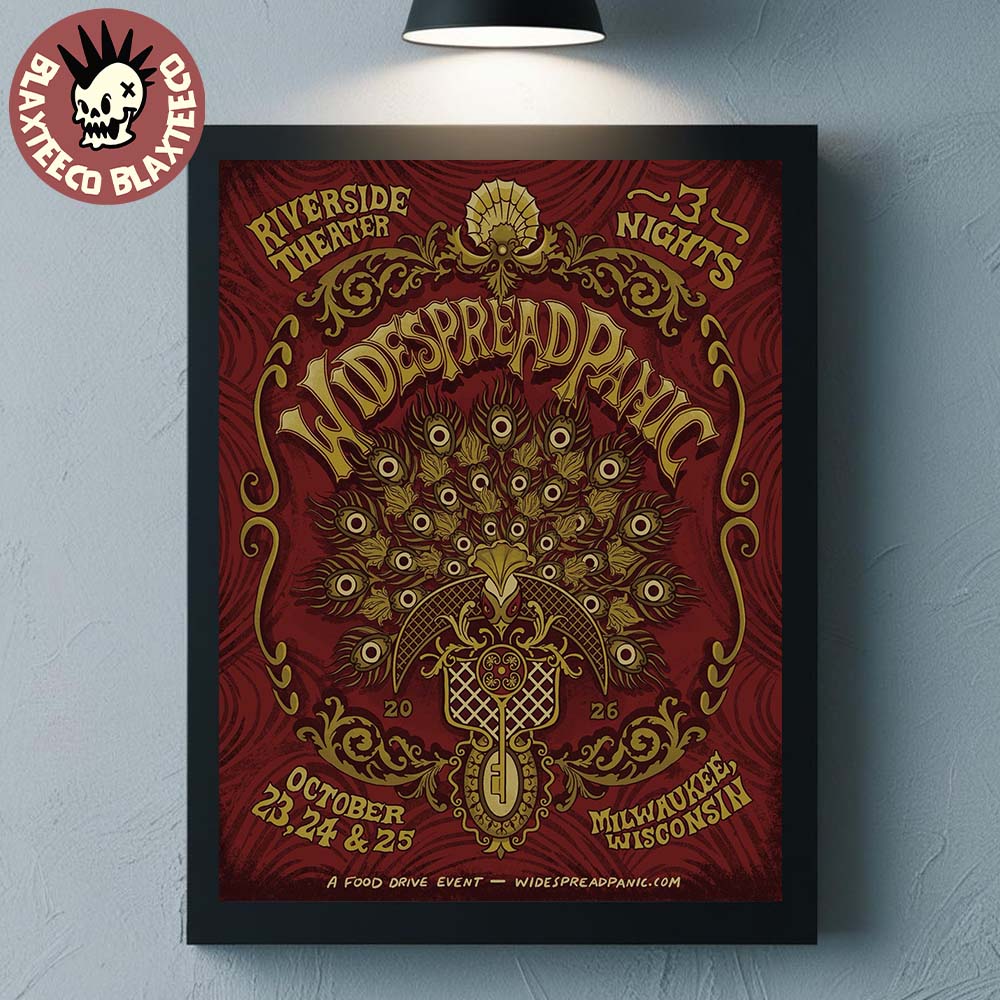 Widespread Panic Live At Riverside Theater Milwaukee Wisconsin 2026 Event Poster On October 23 24 And 25 2026 Poster Canvas