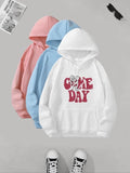 Women'WB shield Elephant & Letter Print Drop Shoulder Hoodie, Fashion Casual Drawstring Pocket Hooded Top for Daily Holiday Outdoor Wear, Women Clothing for Fall & Winter