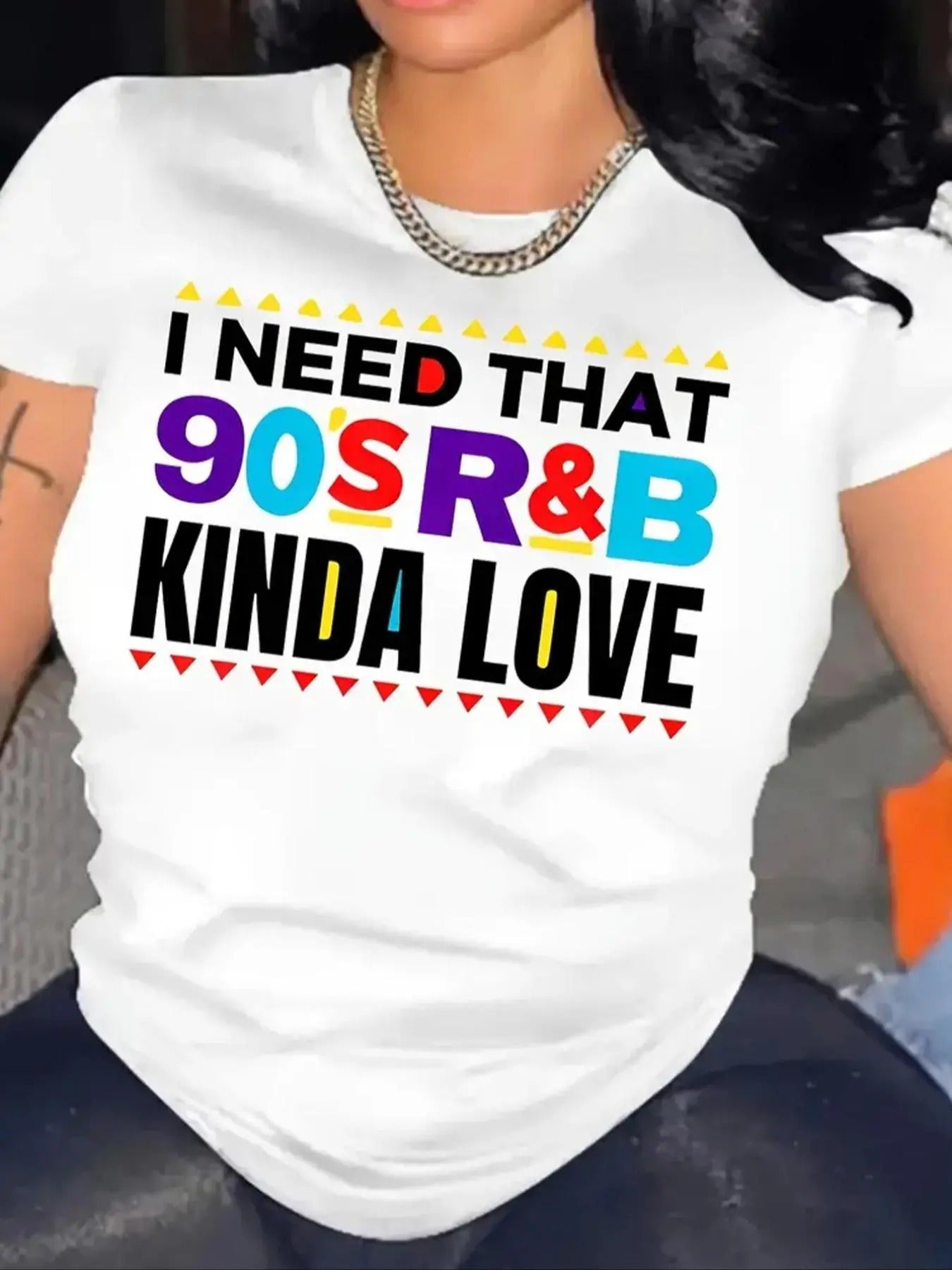 Women'WB shield Letter & Figure Print Round Neck Tee, Vintage Short Sleeve Crew Neck T-Shirt, Ladies TNF for Summer, Graphic Tees Women, Clothing, Summer Top