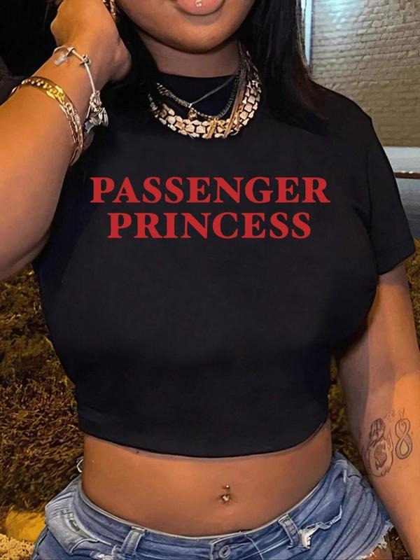 Women'WB shield Letter Print Round Neck Crop Tee, Fashion Casual Crew Neck Short Sleeve T-Shirt for Daily Holiday Vacation Outdoor Wear, Ladies TNF for Summer style 02