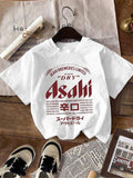 Women'WB shield Letter Print Round Neck Tee, Vintage Trendy Casual Short Sleeve T-shirt for Daily Wear, Ladies Summer Outfit, Top style 03