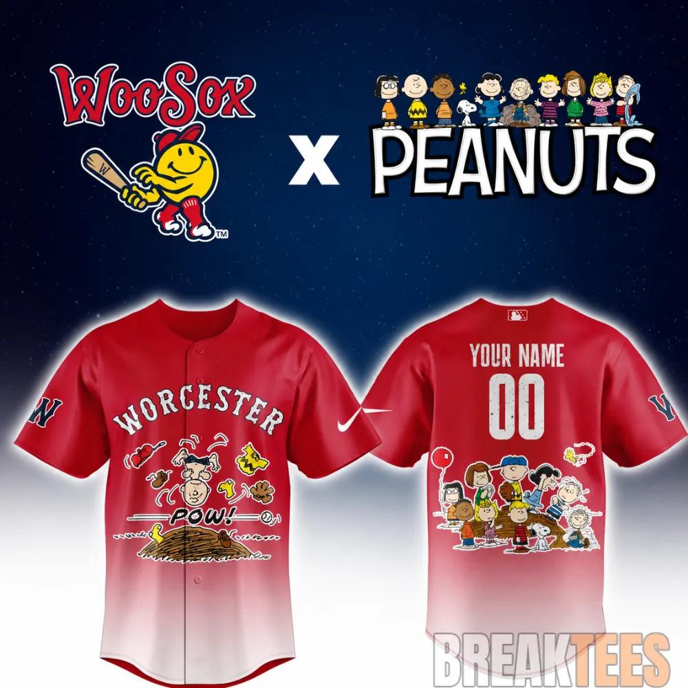 Worcester Red Sox Peanuts Night MiLB 2026 Personalized Baseball Jersey