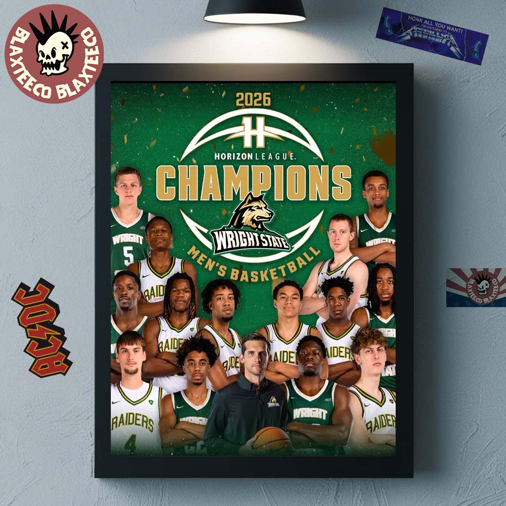 Wright State Raiders Men’s Basketball 2026 Horizon League Champions Home Decor Poster Canvas