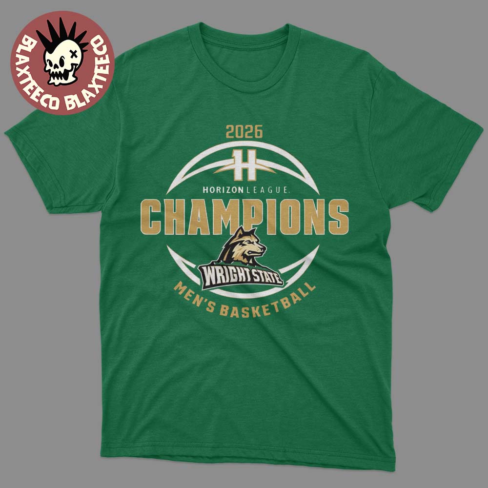 Wright State Raiders Men’s Basketball 2026 Horizon League Champions Locker Room Green T-Shirt