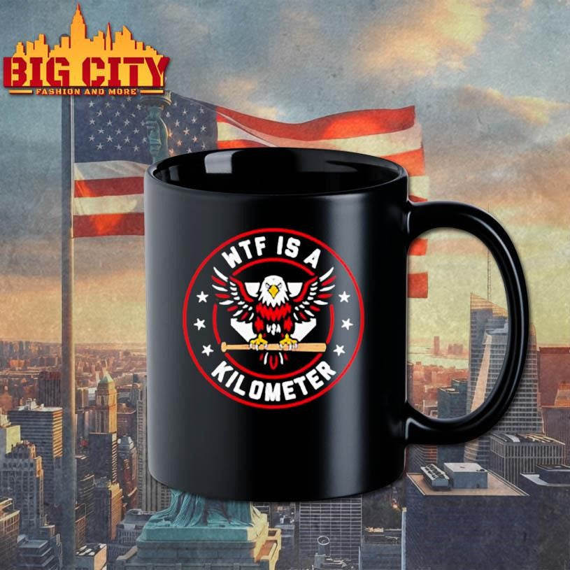 Wtf is a kilometer USA bald eagle logo shirt