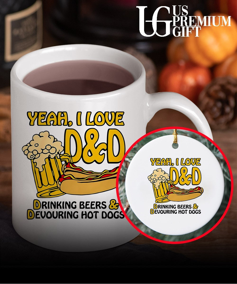 Yeah I Love D&D Drinking Beers and Devouring Hot Dogs shirt
