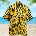 Yellow Roses Buds Zebra Pattern Hawaiian Shirt