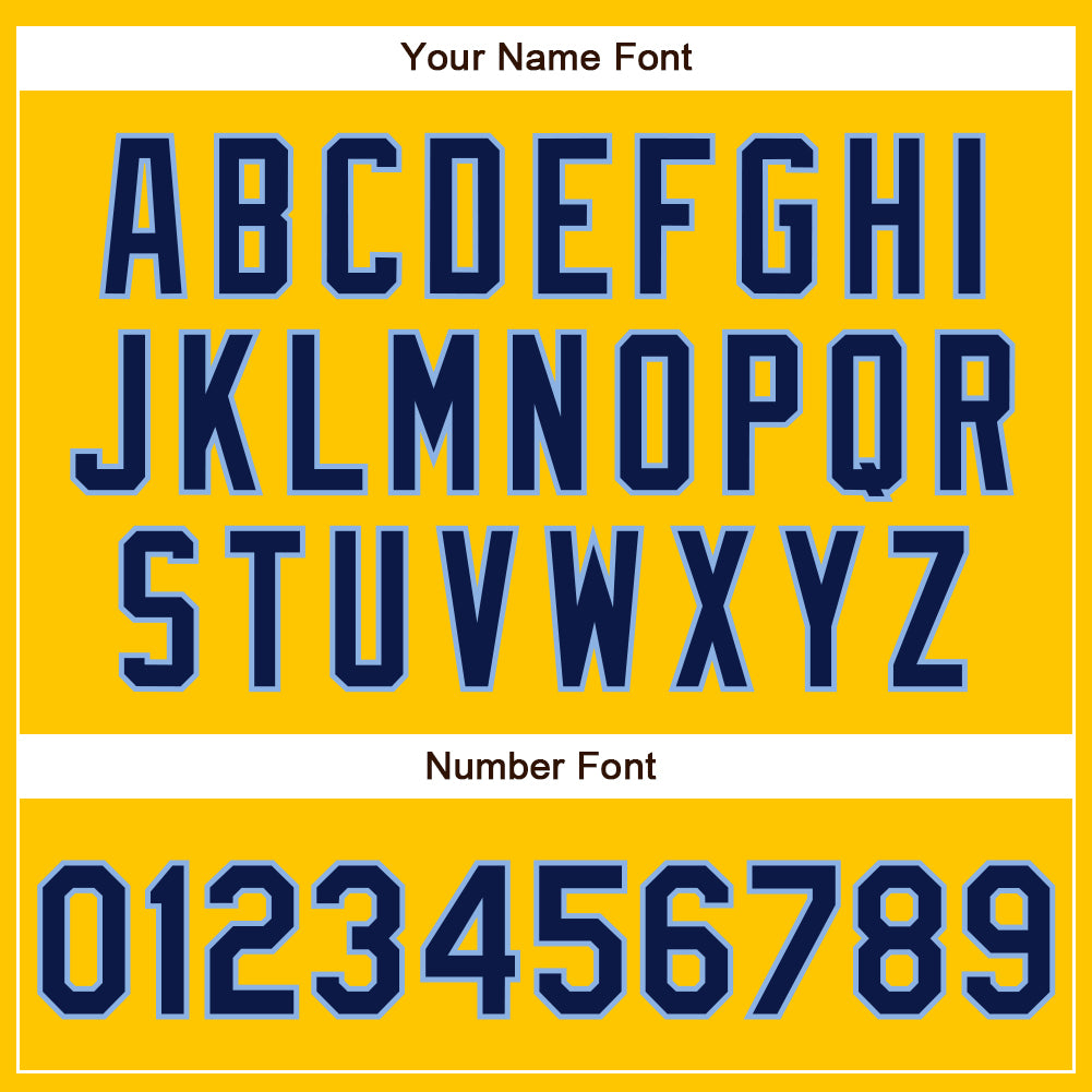 Custom Yellow Navy-Light Blue Authentic Baseball Jersey