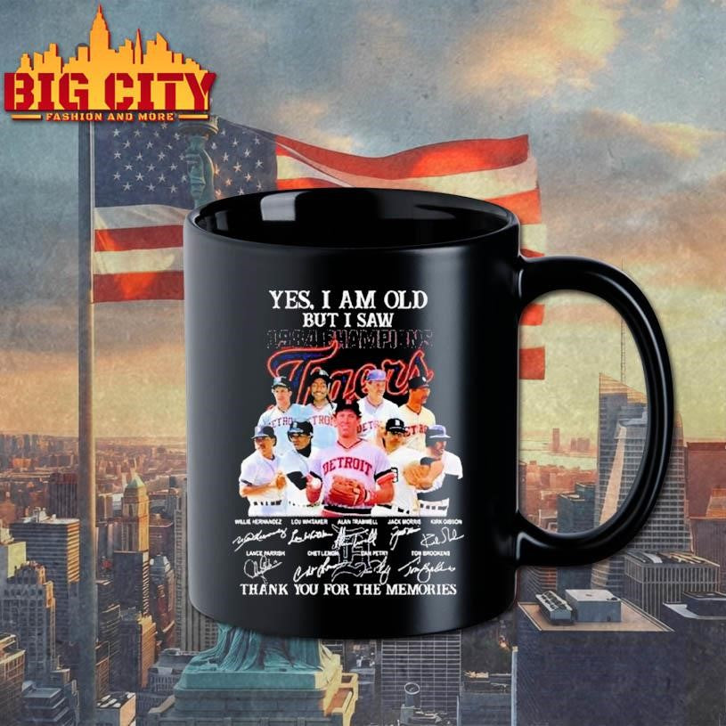 Yes I Am Old But I Saw 1984 Champions Detroit Tigers Players Signatures Thank You For The Memories Shirt