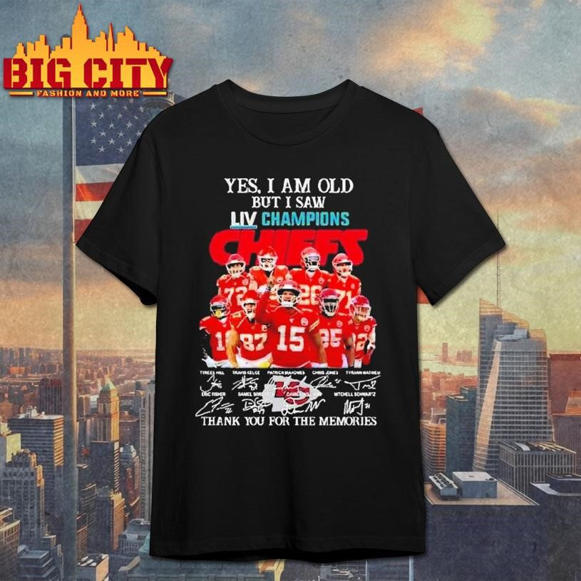 Yes I Am Old But I Saw Liv 2019 Champions Kansas City Chiefs Players Signatures Thank You For The Memories Shirt
