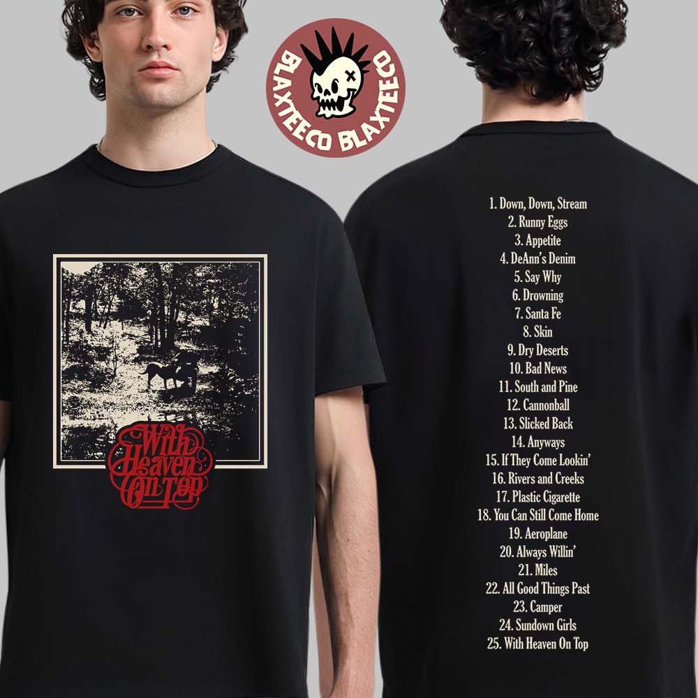 Zach Bryan With Heaven On Top Tour 2026 Merch Album Cover With Tracklist T-Shirt
