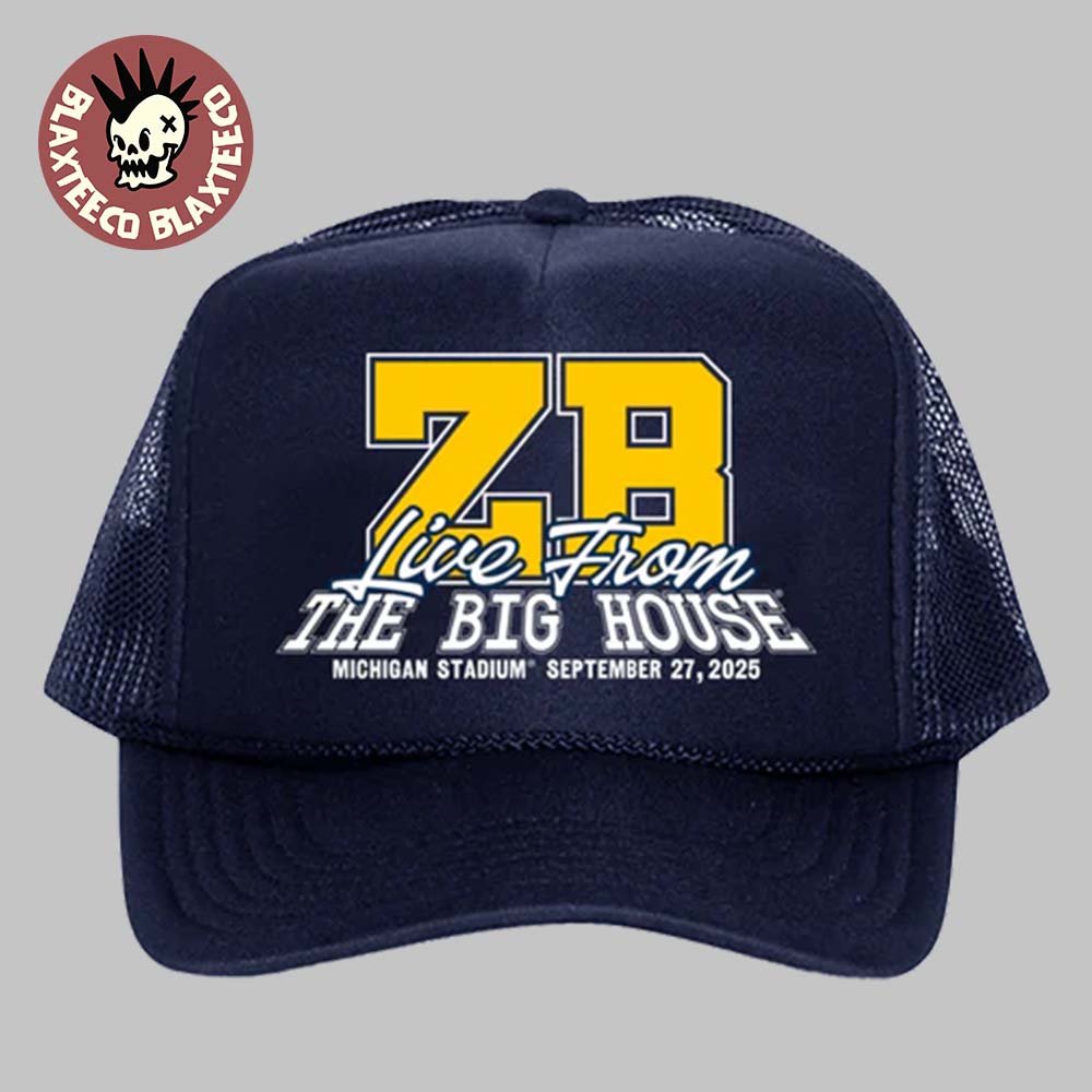 Zach Bryan x Michigan Wolverines Live From The Big House Ann Arbor Michigan On September 27 2025 Logo Navy Truck Hat