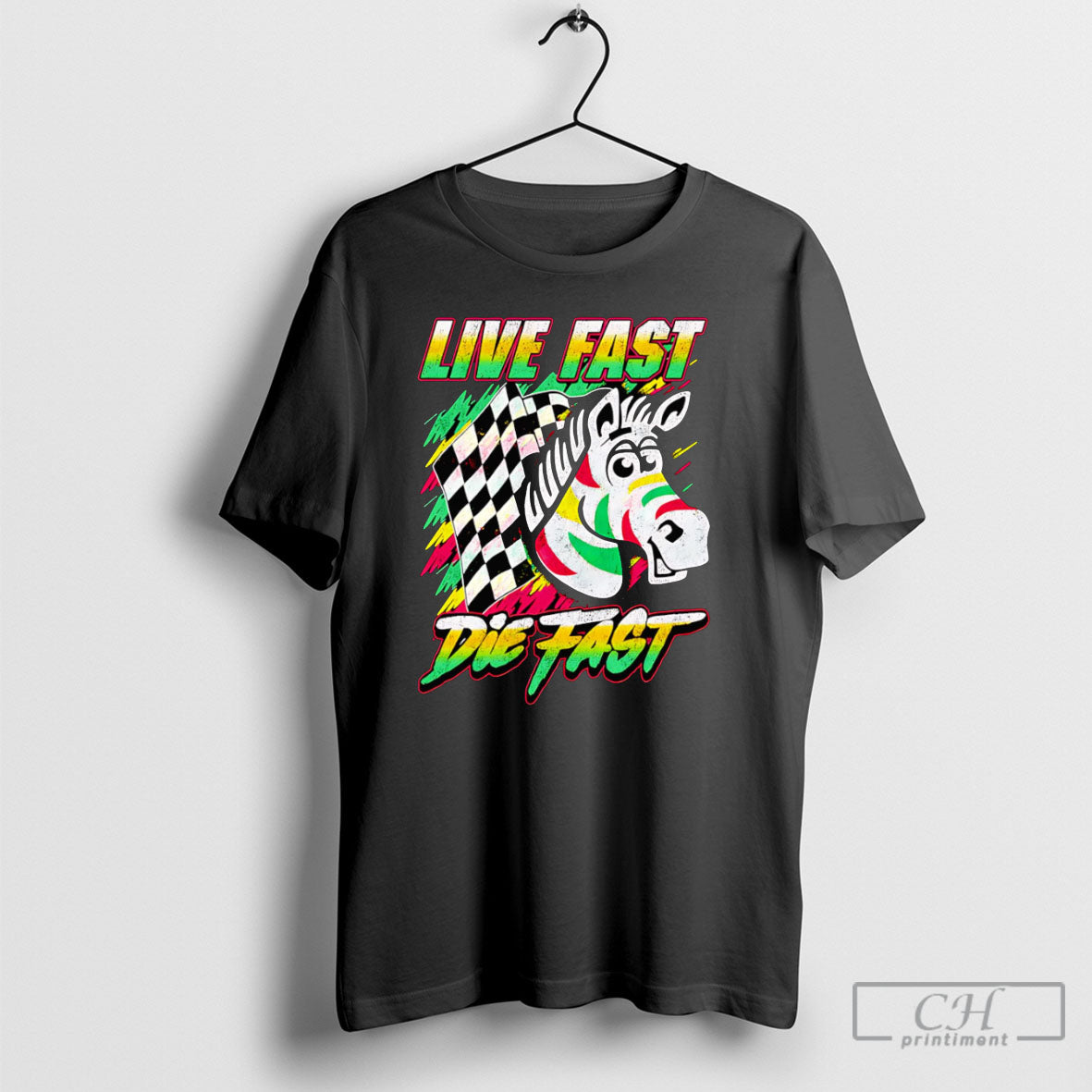 Zebra Live Fast Die Fast T Shirt