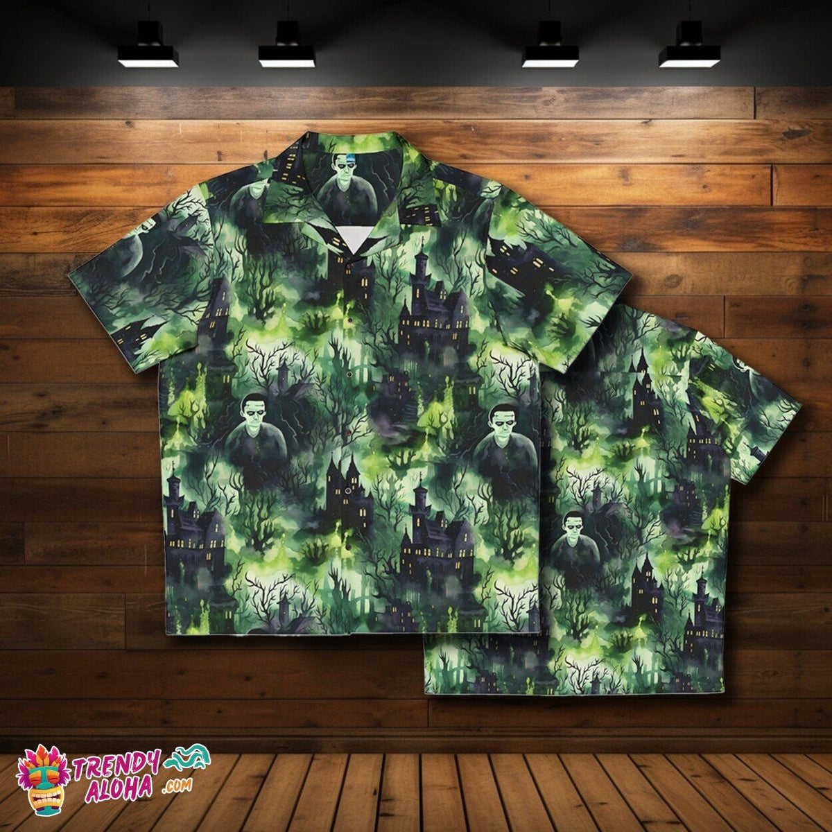 Artistic Flair Frankenstein's Nightmare Men's Horror Aloha Shirt