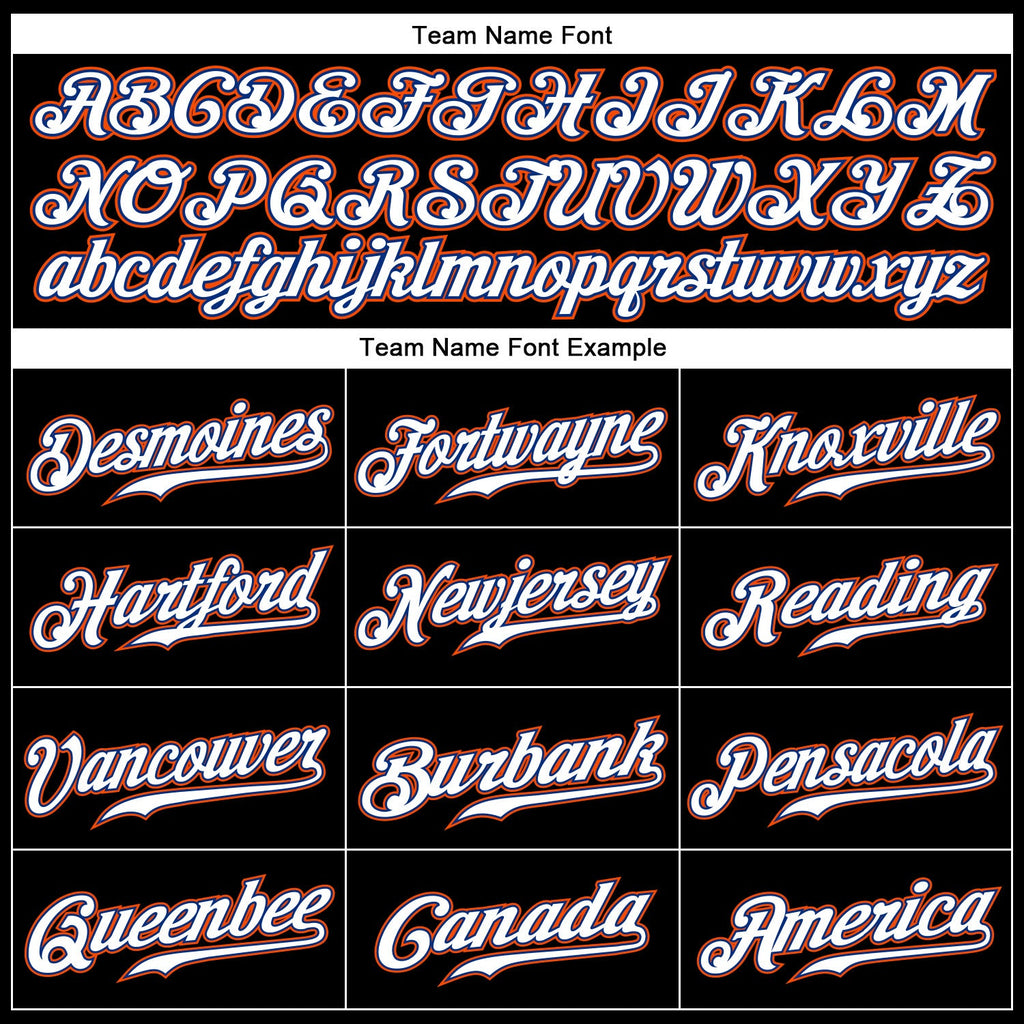 Custom Black White Pinstripe White-Orange Authentic Baseball Jersey