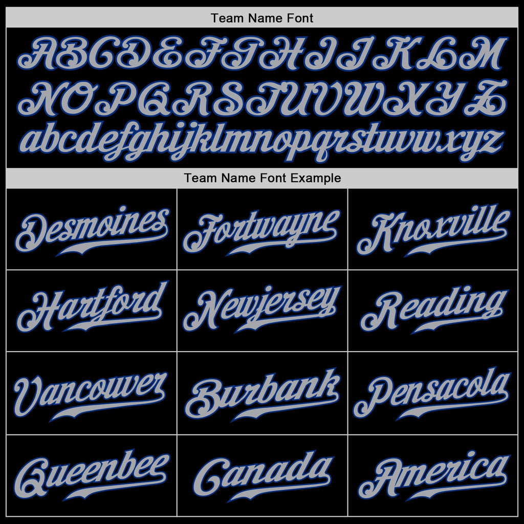 Custom Black Gray-Royal Authentic Baseball Jersey