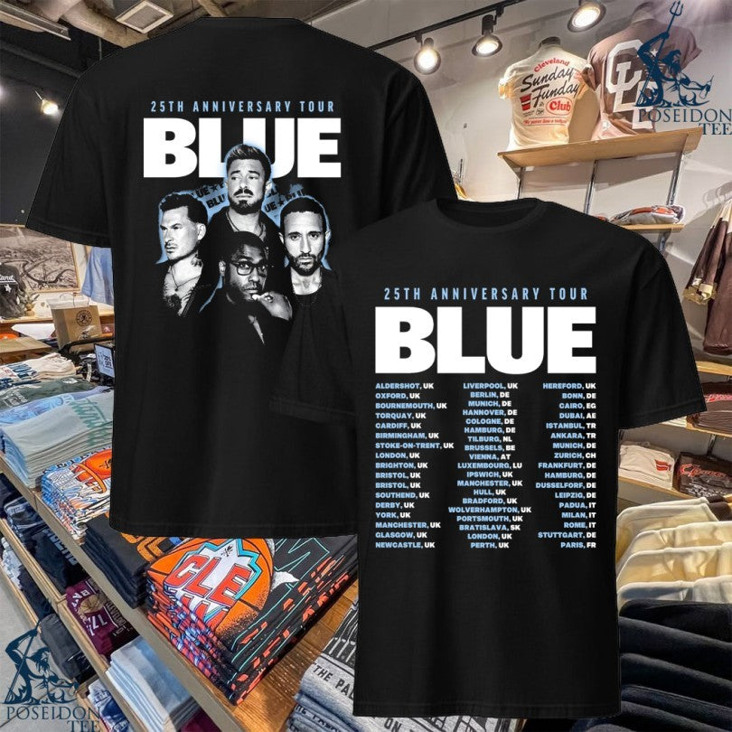 Blue 25th Anniversary Tour Photo Faded T-shirt