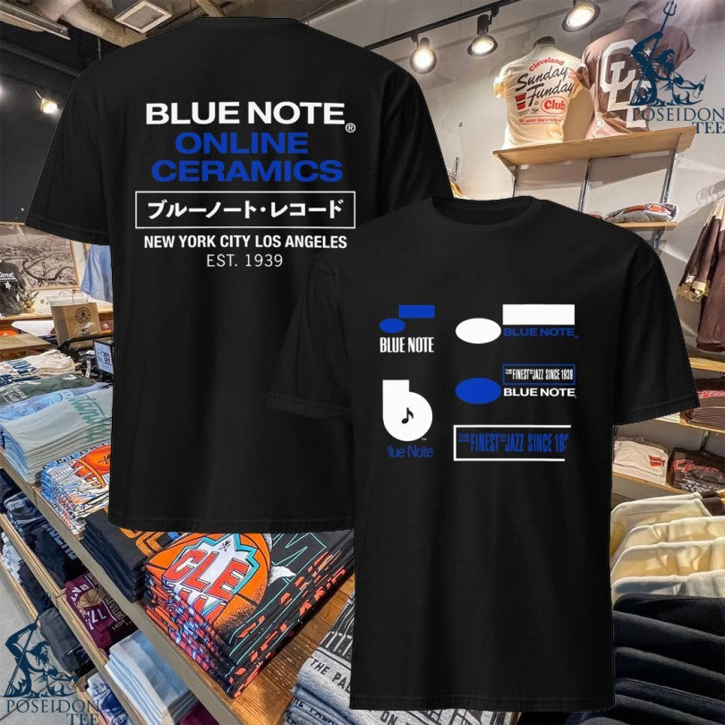 Blue Note Online Ceramics New York City Los Angeles Est. 1939 Logos T-shirt