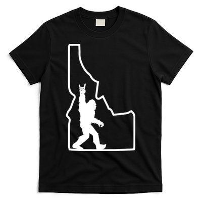 Bigfoot Rock And Roll Silhouette State Of Idaho Sasquatch T-Shirt