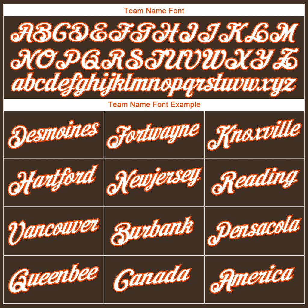 Custom Brown White-Orange Authentic Baseball Jersey