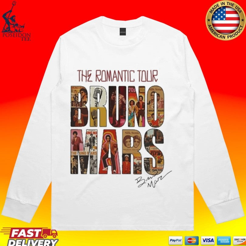 Bruno Mars The Romantic Tour Vintage 70s T-shirt