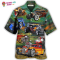 Car Luxury Retro Vintage Style Hawaiian Shirt - Trendy Aloha