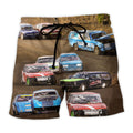 Car Racing Basic Road Trendy Aloha Hawaiian Beach Shorts