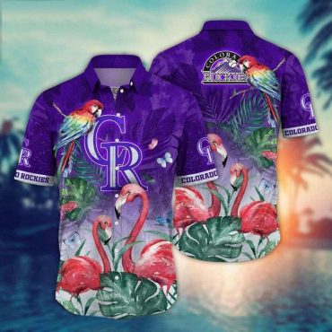 Colorado Rockies Flamingo Paradise Hawaiian Shirt