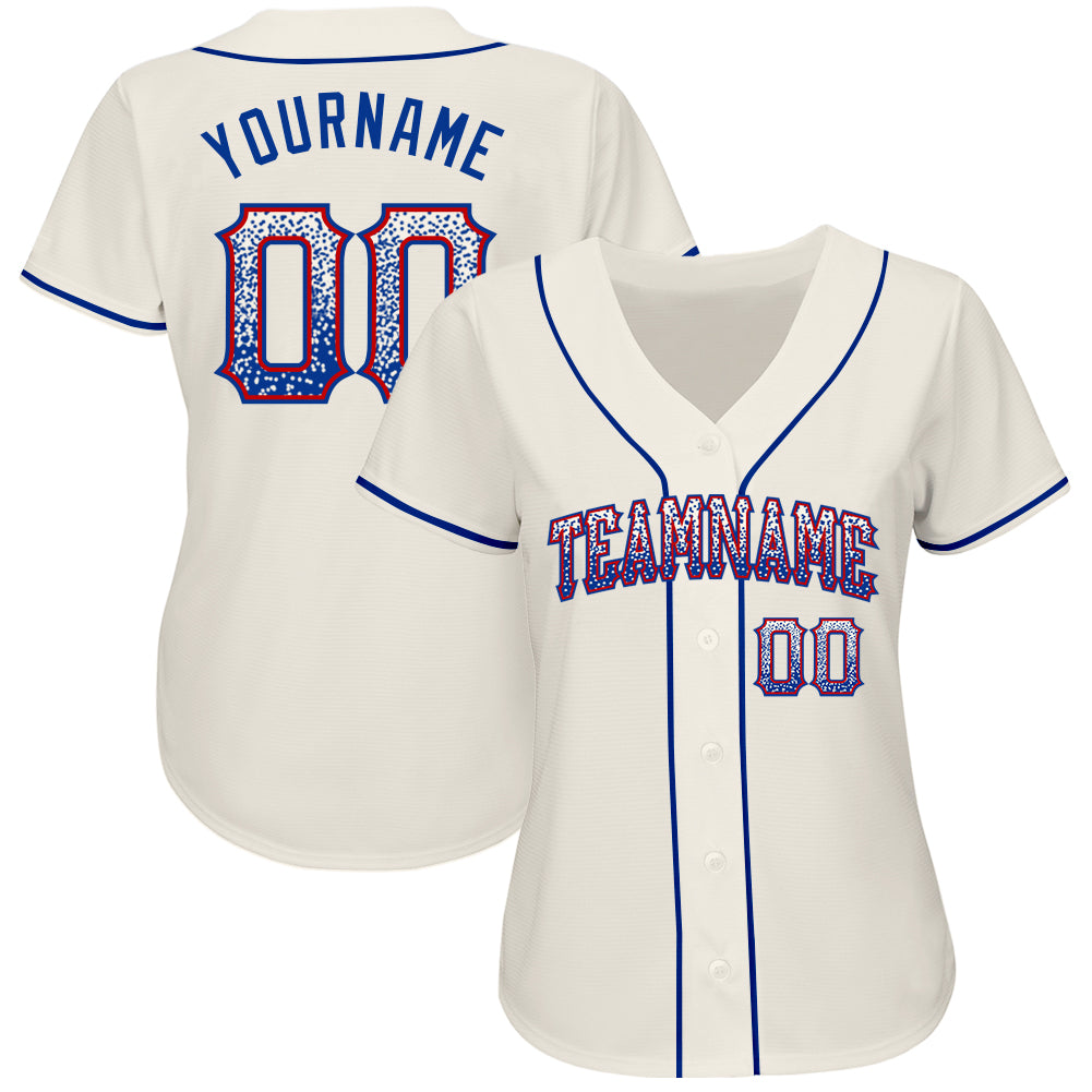 Custom Cream Royal-Red Authentic Drift Fashion Baseball Jersey
