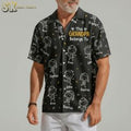 Personalized Grandpa Hawaiian Shirt with Grandkids Names - Custom Aloha Shirt Gift for Grandfather
