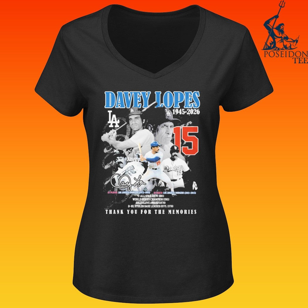 Davey Lopes Los Angeles Dodgers 1945 2026 Thank You For The Memories Legend T-shirt