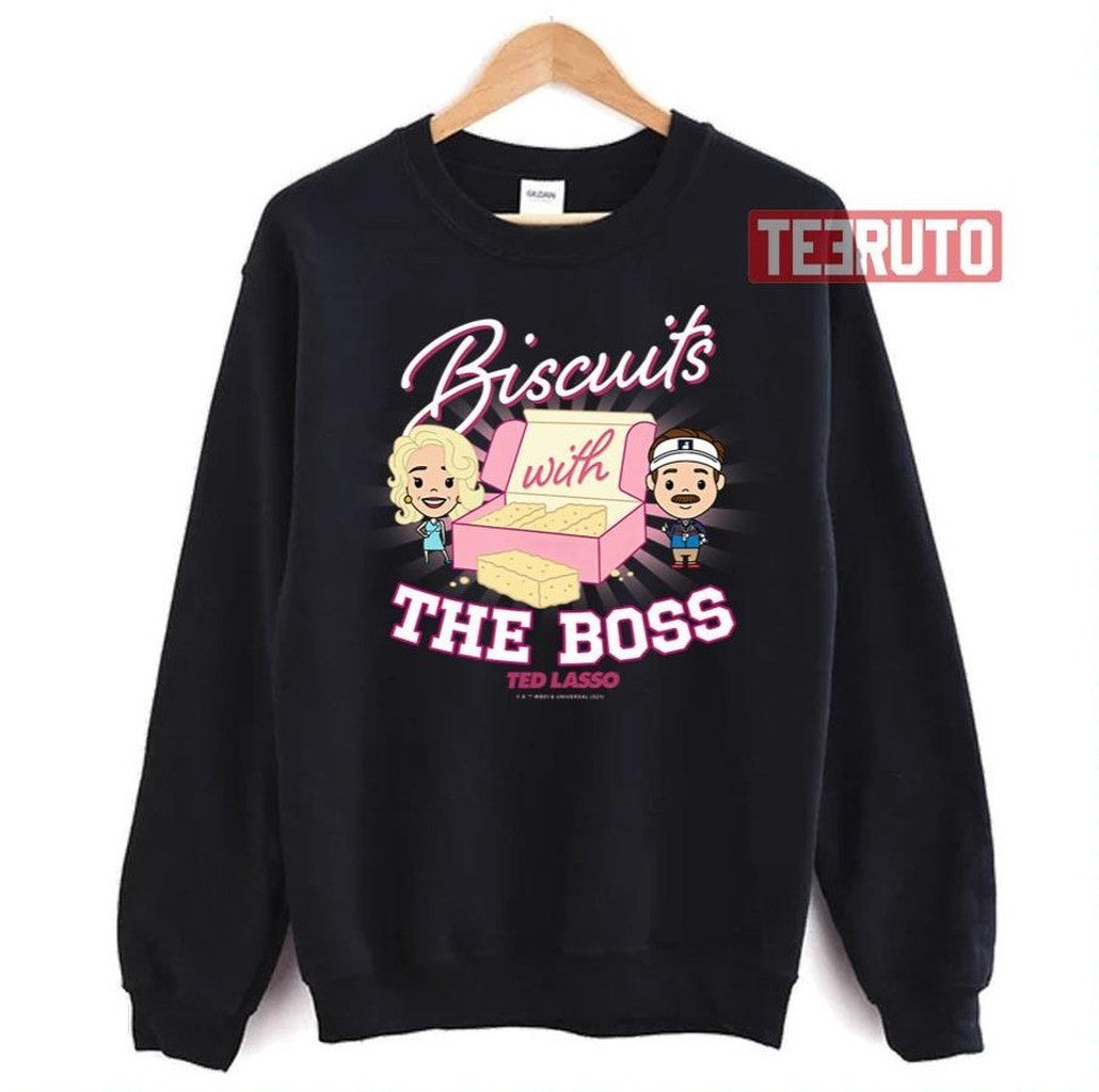 Ted Lasso &amp; Rebecca Biscuits With The Boss Chibi S Unisex Tank Top
