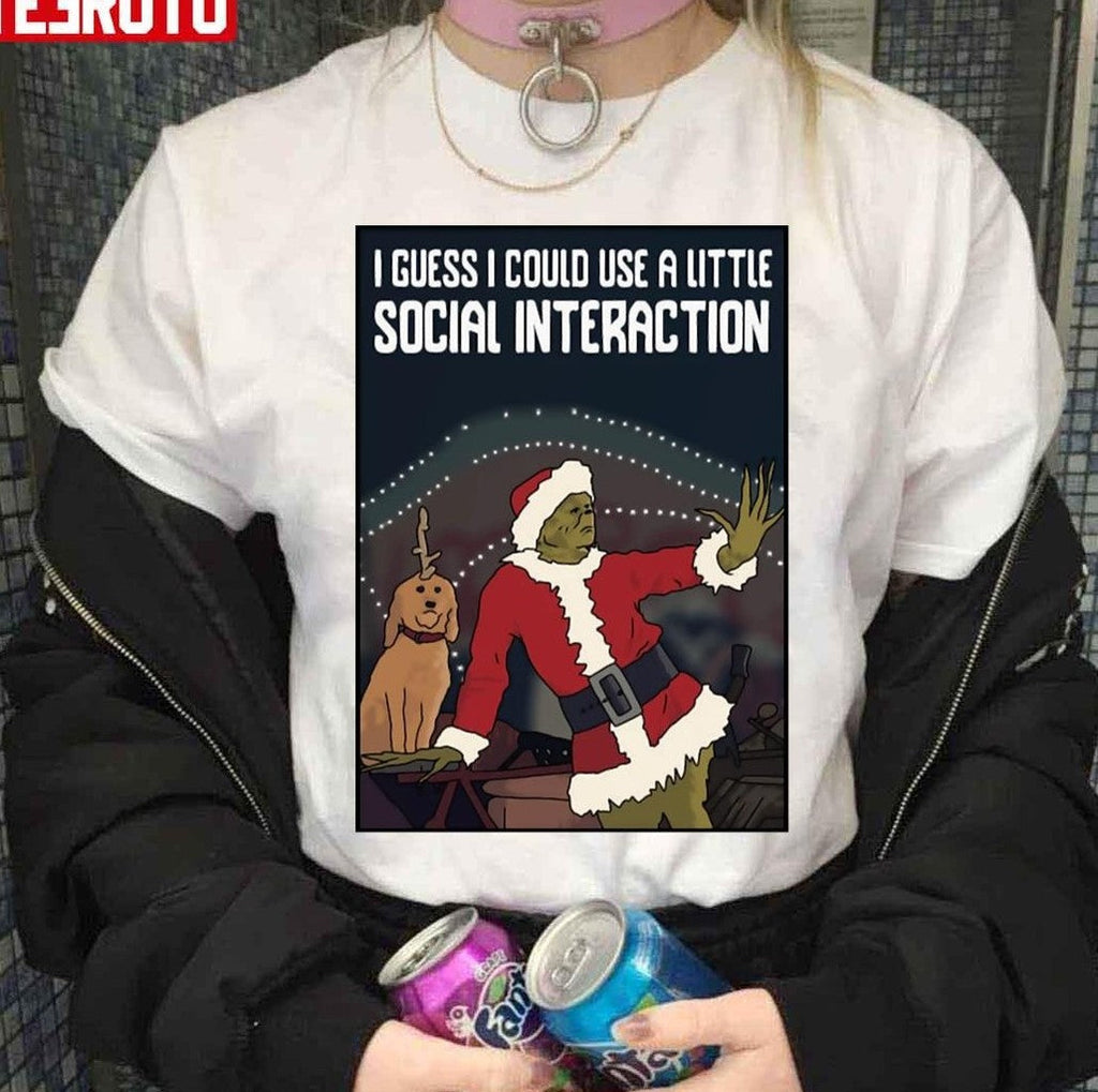 Social Interaction Grinch Christmas Unisex Sweatshirt