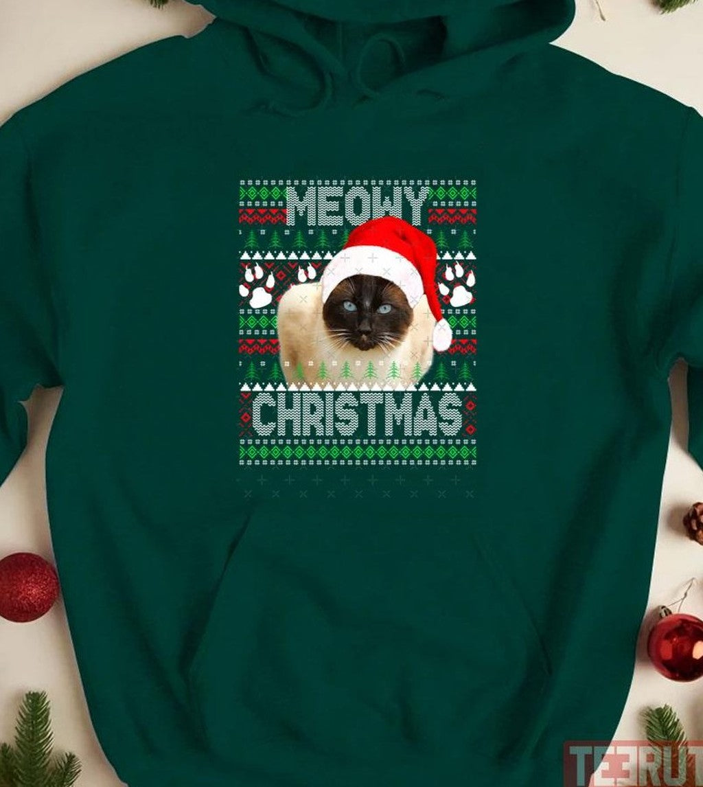 Siamese Cat Meowy Christmas Unisex Sweatshirt