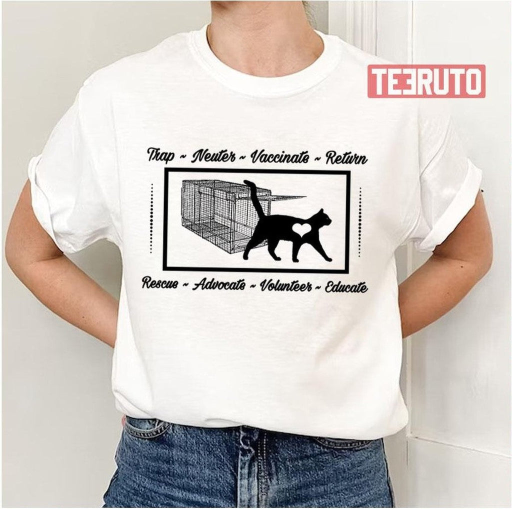 Personalized Cat Rescue Logo Cat Trap Tnr Unisex T-Shirt
