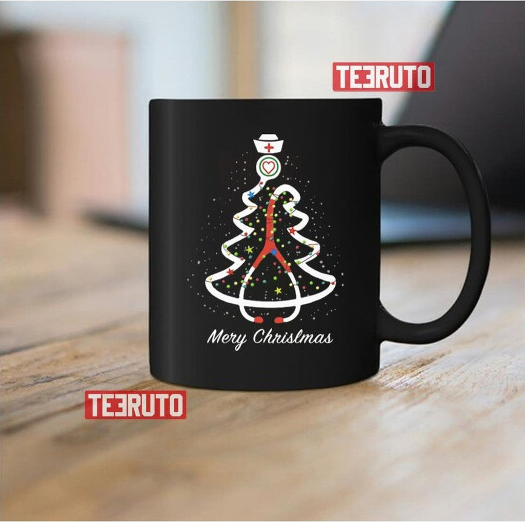 Stethoscope Pine Noel Nurse Vintage Merry Christmas Sweatshirt