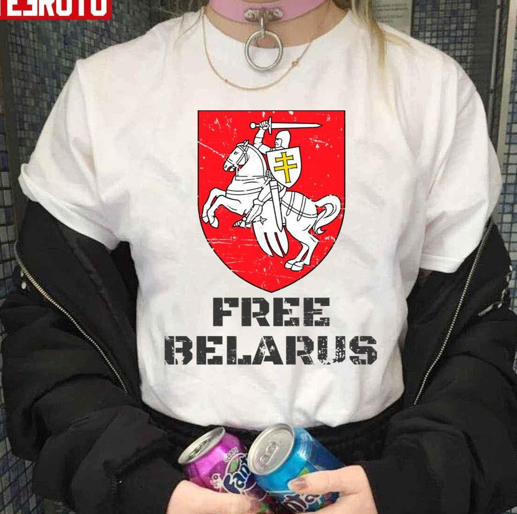 Belarus Flag Live Free Belarus Pagonyia Gerb Unisex T-Shirt