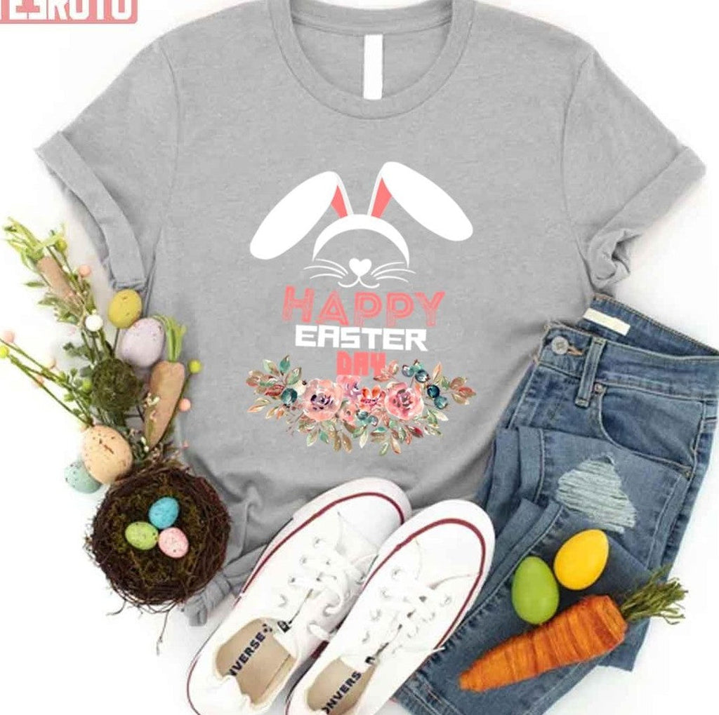 Roses Happy Easter Day With Flowers Unisex T-shirt