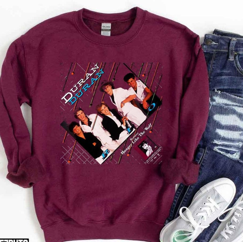 Retro Duran Duran World Tour 1983 Ft Hungry Like The Wolf Unisex Sweatshirt