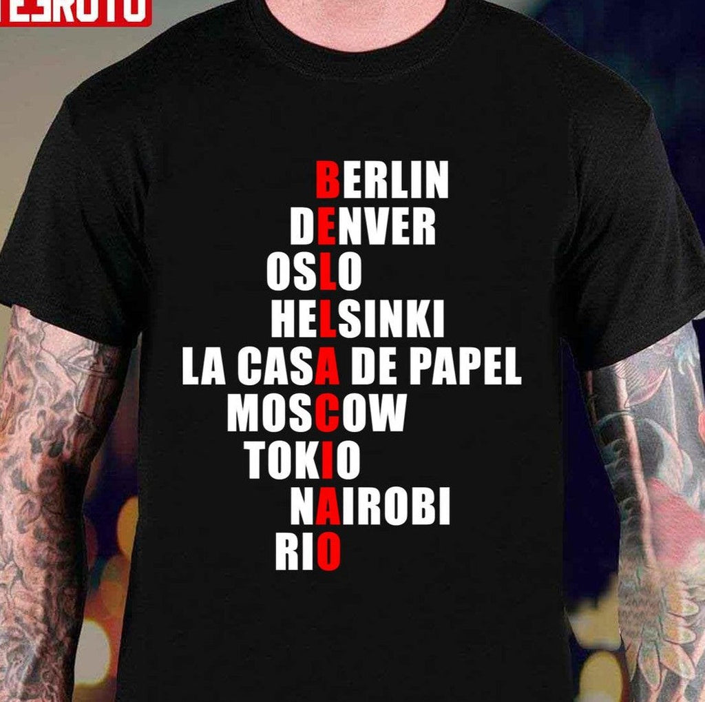 Bella Ciao Characters Name Money Heist Unisex T-Shirt